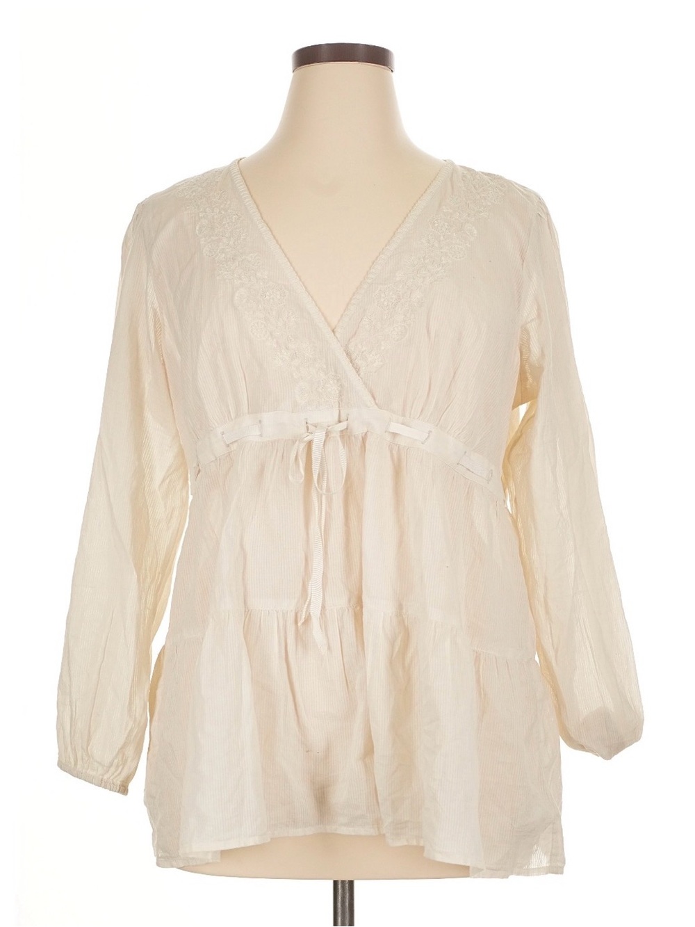 Light Cream Peasant Blouse